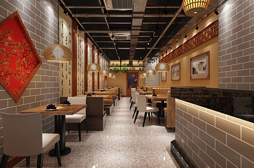南城街道传统中式餐厅餐馆装修设计效果图
